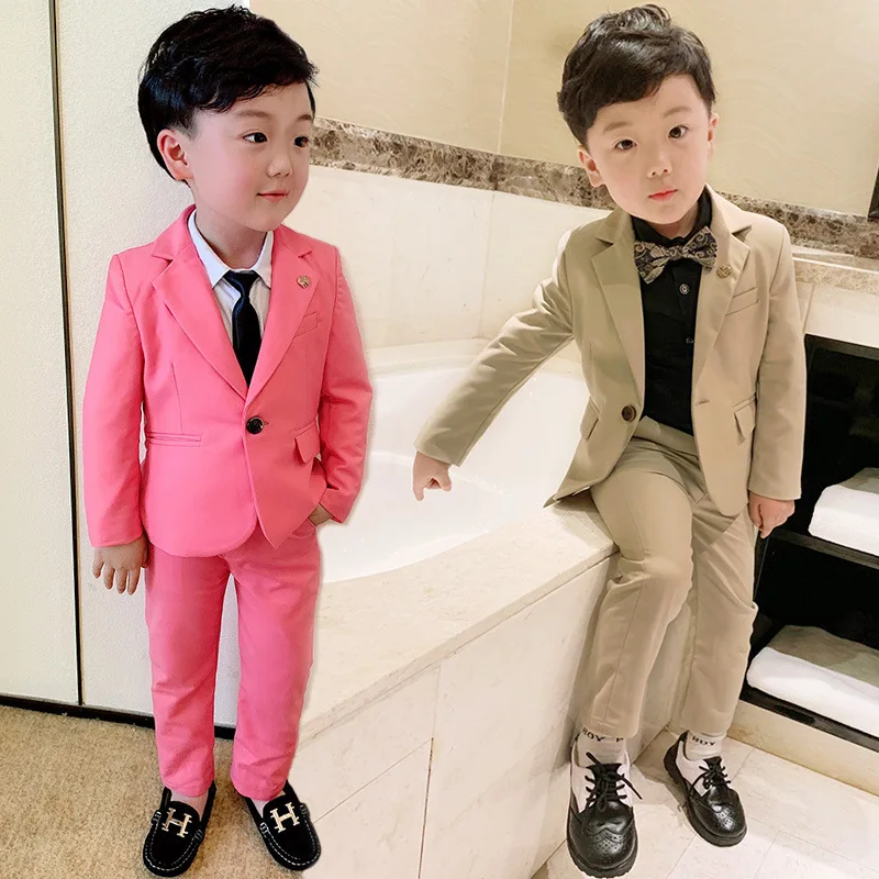 90-140cm New 2019 Boys Gentleman Suits for Wedding and Birthday Dresses Suit Coat+Pant Clothing Sets 2pcs Children Costume |