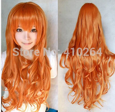 Parrucca парик Прекрасный бесплатная доставка Новая Мода Женская Orange Длинные