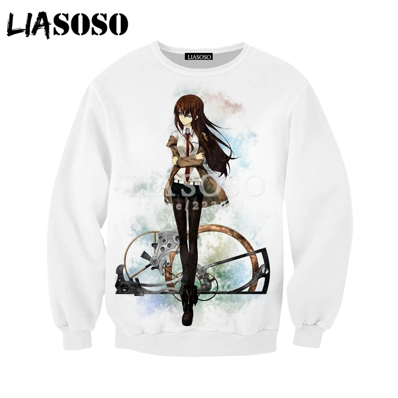 15 LIASOSO Осень Новые мужские и женские толстовки с 3D принтом аниме steins Gate Толстовка Harajuku топ с длинными рукавами круглый вырез пуловер A045-05 - Цвет: 15