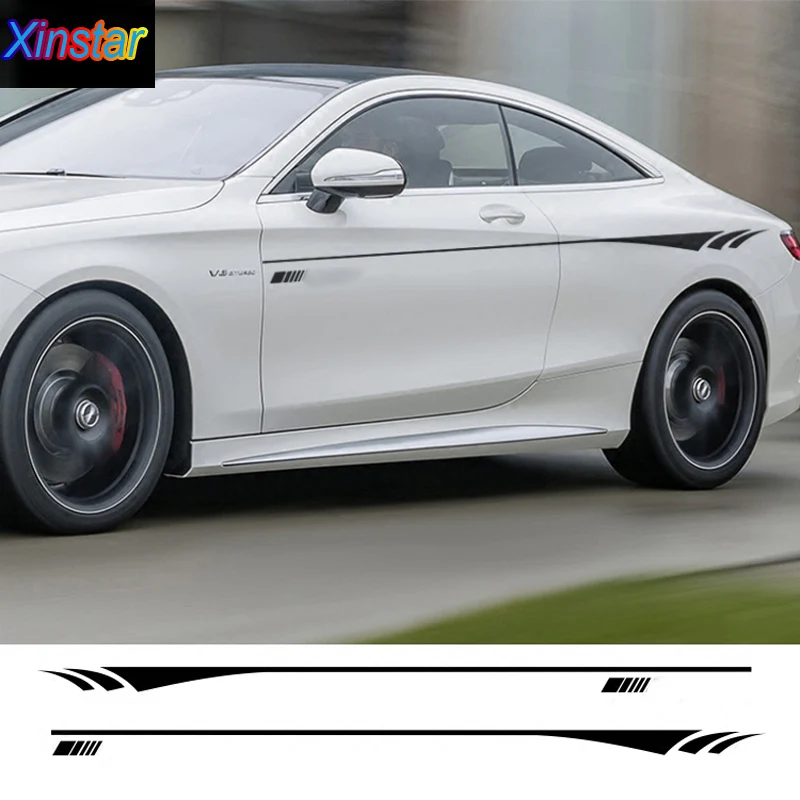 

2pcs kk car door Sticker car side body sticker for Mercedes Benz AMG w117 cla45 w205 c63 w212 e63 w207 w176 a45 x156 gla45