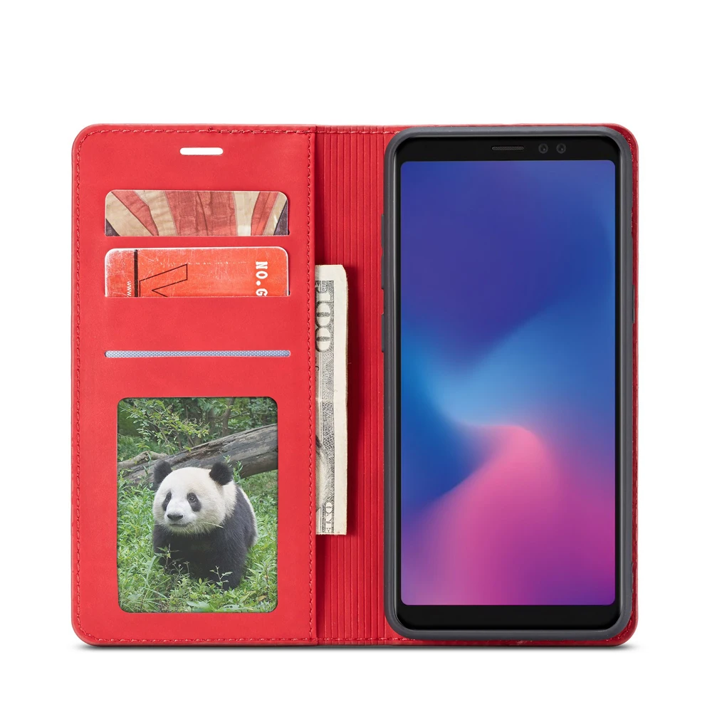 Чехлы для Samsung Galaxy A8 2018 A530F визитница кожаный магнитный кошелек флип-чехол чехол