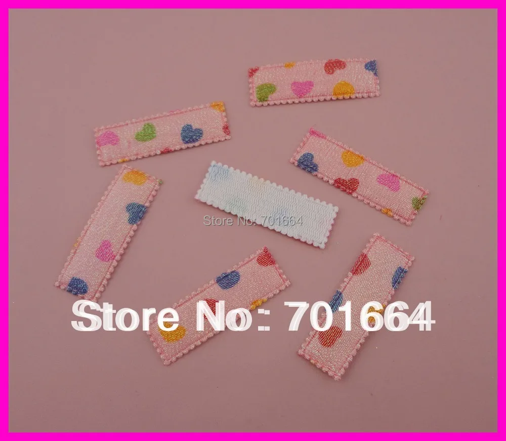 300 шт Colorfu lHeart печать с оборками края Блестящий персиковый шифон Ткань