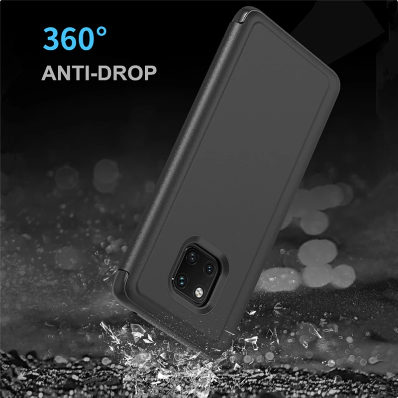 Зеркальный флип чехол с приложением Smart APP для Huawei Mate 8 9 10 Pro кожаный книжка