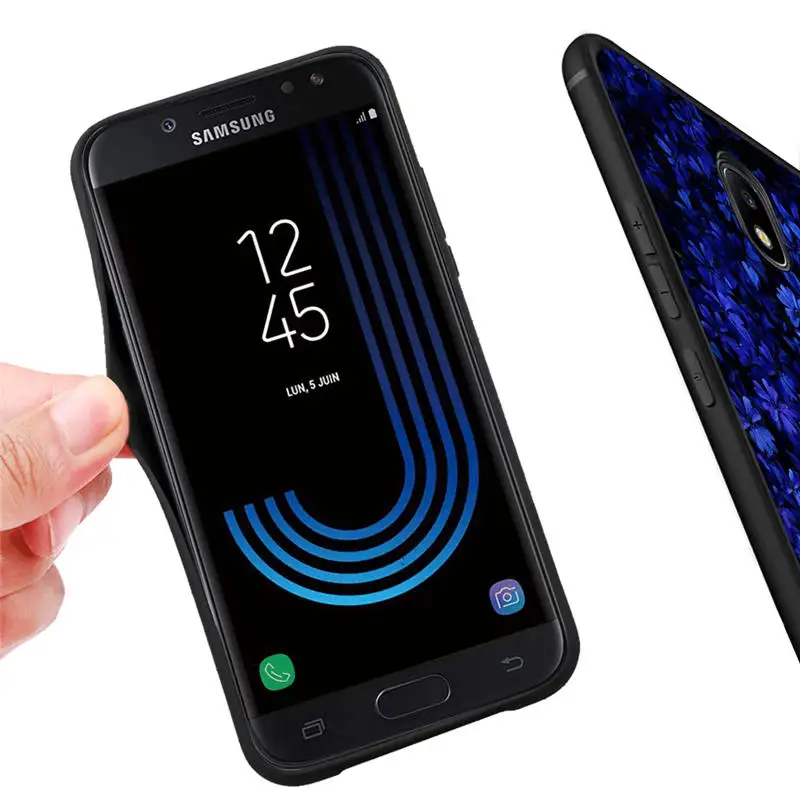 Роскошный чехол из ТПУ с черными розовыми красными цветами для samsung Galaxy J3 J5 J7 J2 Prime G530 j4 J6 Plus силиконовый чехол