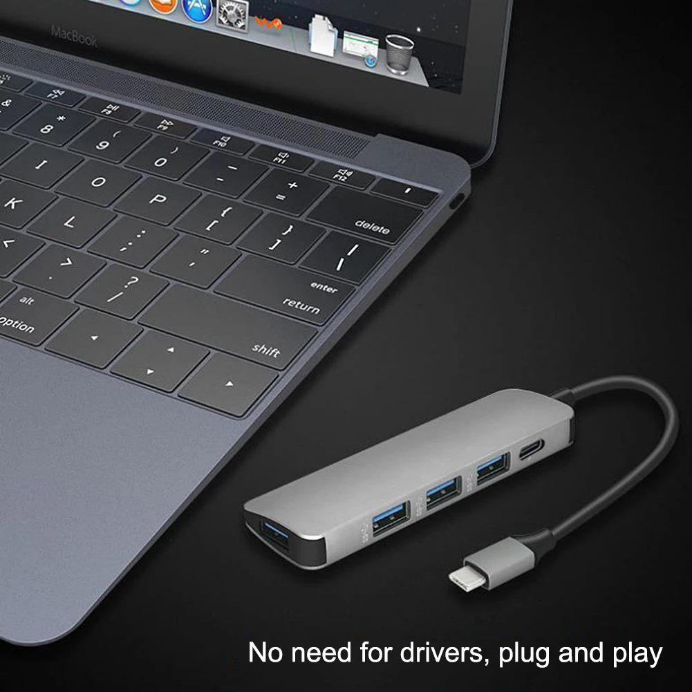 Hot5 in 1 USB Type C Hub PD Power Delivery Port 4 3.0 Adapter for Mac book Pro Thunderbolt Charger | Компьютеры и офис