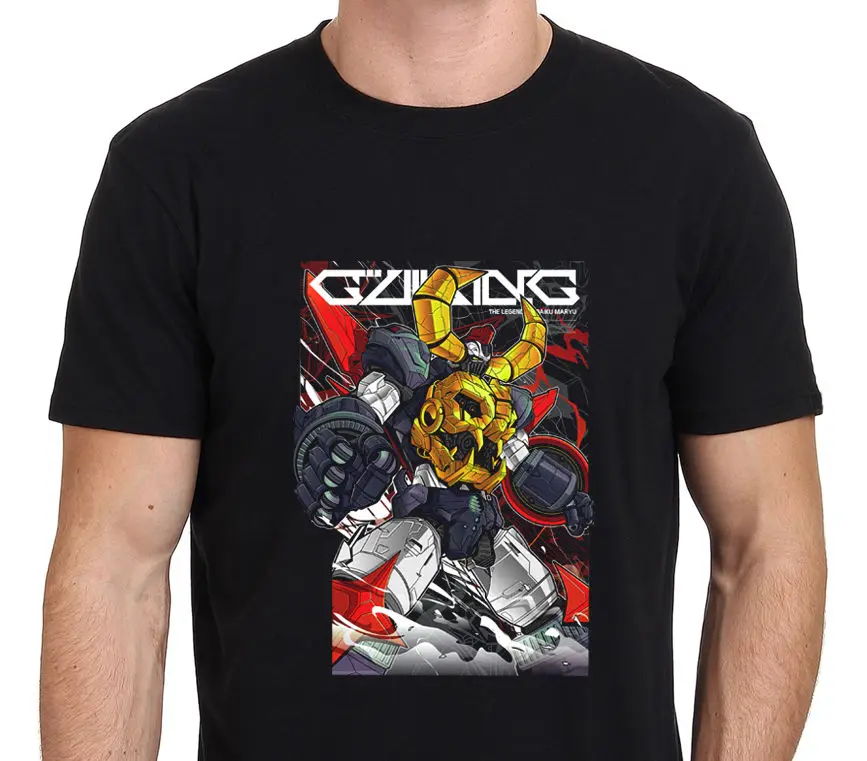Gaiking робот японский механизм аниме Для мужчин черный футболка Размеры S-XXL |