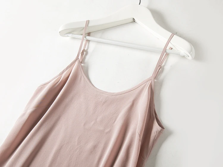 Пикантные ночные рубашки из чистого шелка на толстых лямках женское базовое