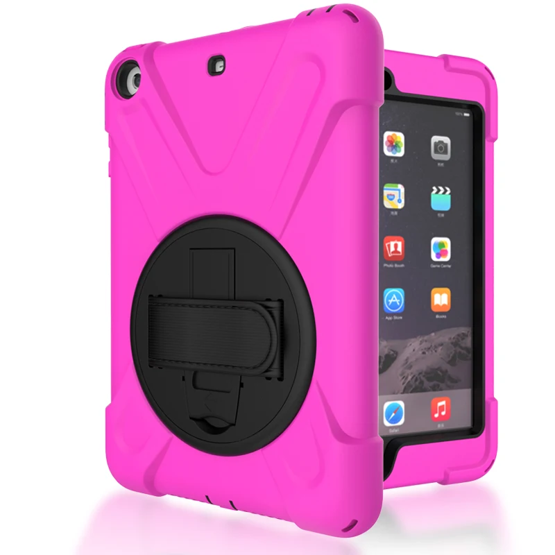 Высокопрочный чехол для iPad mini ударопрочный силиконовый с подставкой и ручным