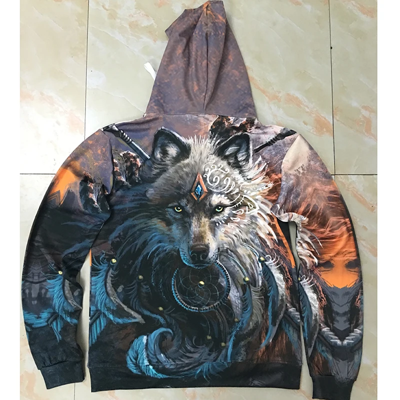 Wolf Warrior by SunimaArt толстовки унисекс толстовки с капюшоном Прямая поставка худи с животными Брендовые спортивные костюмы пуловер Мужское пальто