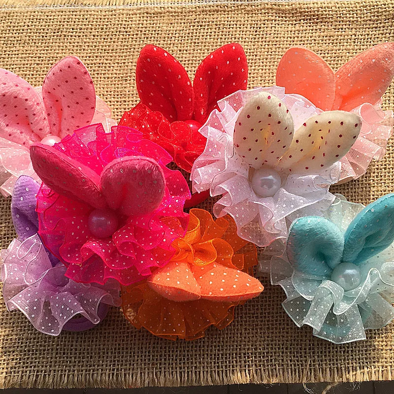 Резинки для волос эластичные в горошек с искусственным жемчугом 2 шт. | Аксессуары