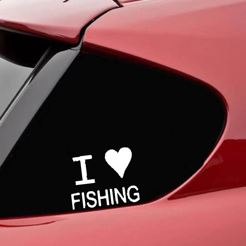 YJZT 12 см * 11 I LOVE FISHING модные виниловые Стикеры для автомобиля Стайлинг стикеры