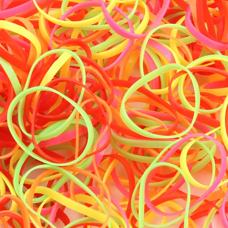 

Cute Girls Colourful Ring Disposable Elastic Hair Bands Ponytail Holder Rubber Band Scrunchies Kids Hair Accessories 100pcs/bag