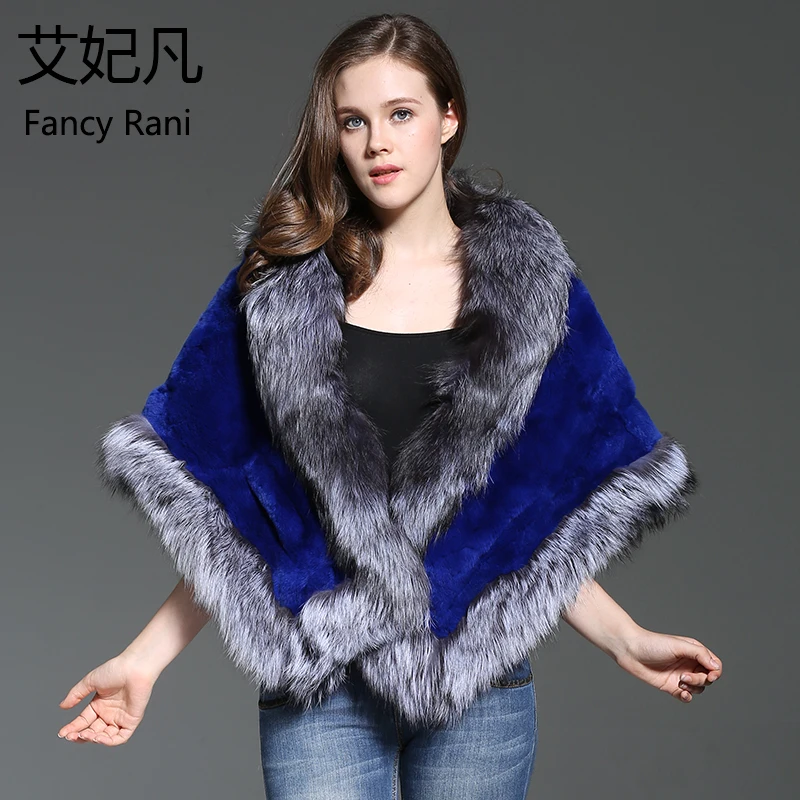 Women Genuine Rabbit Fur Shawl Sexy Pashmina 2018 Fashion Winter Warm Natural Rex Real Fox Scarves & Wraps Female | Аксессуары для