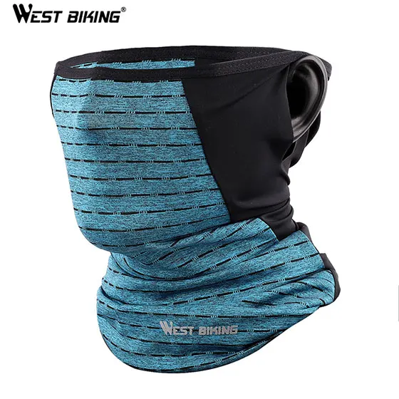 Blue WEST BIKING велосипедная маска для лица, гетры для шеи, многофункциональный шарф для верховой езды, полумаски, повязка на голову, бандана для пеших прогулок, велосипедная маска для лица - Цвет: Blue