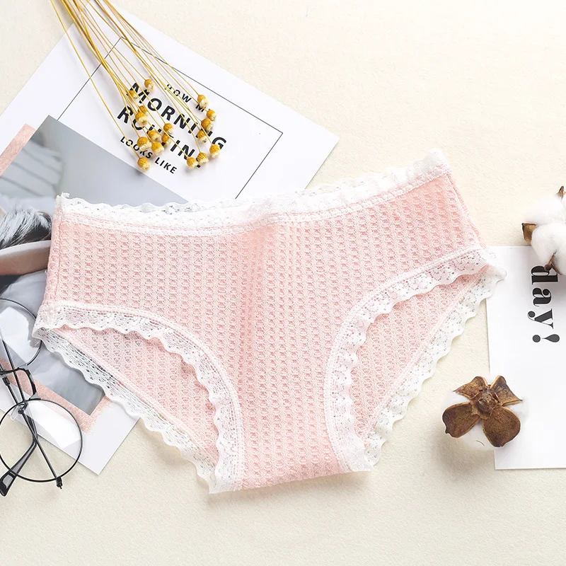 Женские хлопковые трусики со спиральным узором однотонное сексуальное