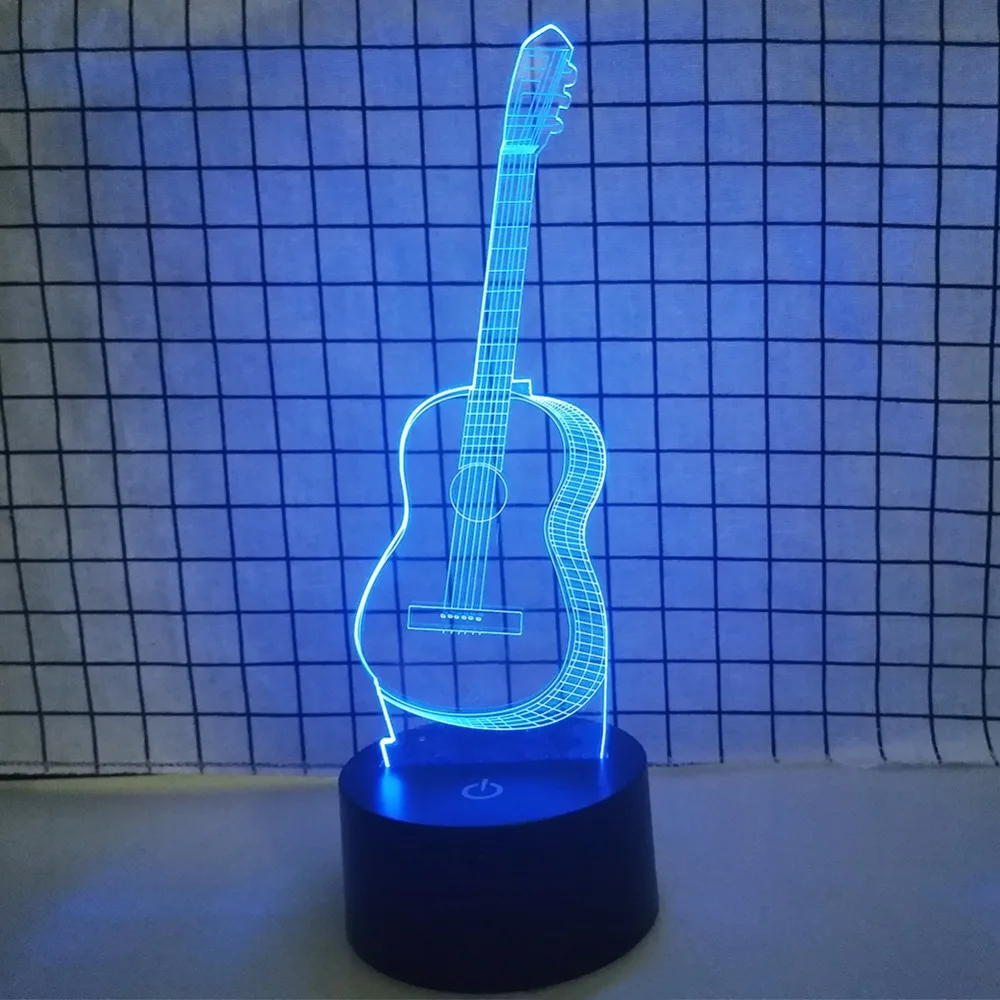 USB 3D гитара светодиодный ночник с 17 клавишами пульт дистанционного управления 3