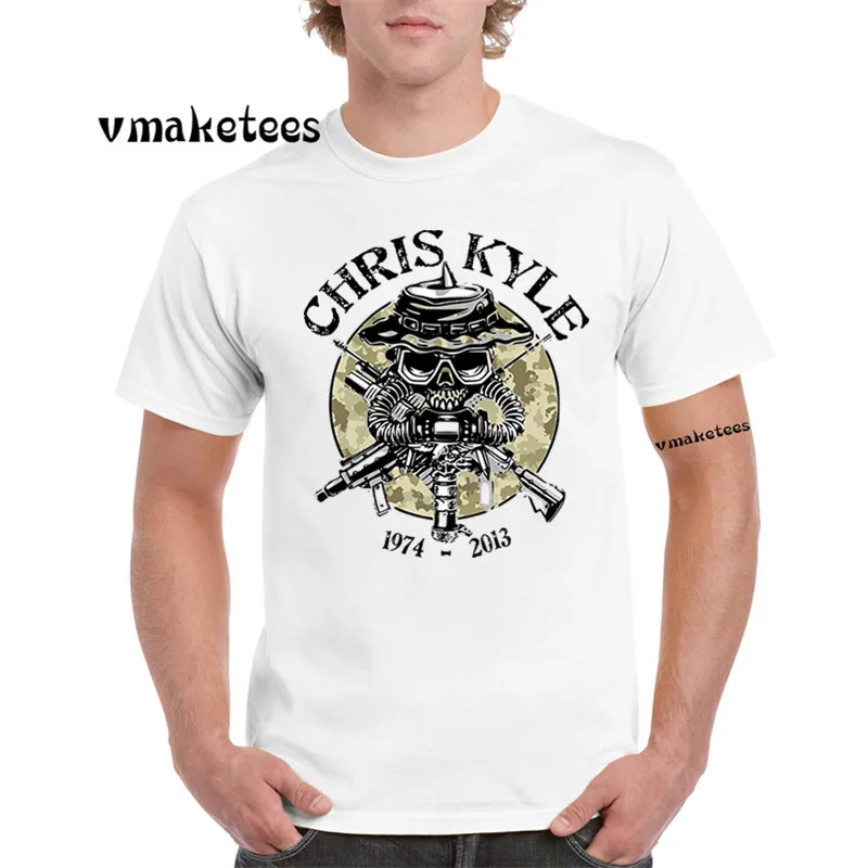 American Sniper Chris Kyle Fashion T-shirt Short sleeve Punisher Skull Team Legend Tshirt GMT907 | Мужская одежда