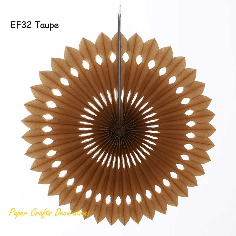 EF32 Taupe 8/10/12/14/16 дюймов полые ткани Бумага вентилятор цветок флюгеры фон свадьба брак для вечеринки, дня рождения Baby Shower украшения - Цвет: EF32 Taupe