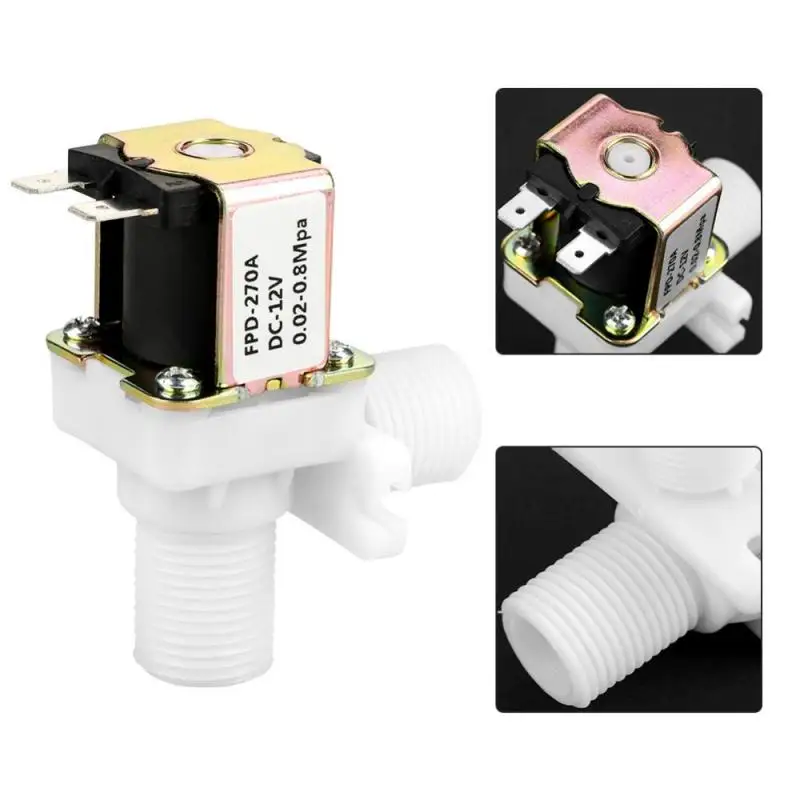 Новый DC12V DN15 G1/2 Пластик электромагнитный клапан нормально закрытый воды входной