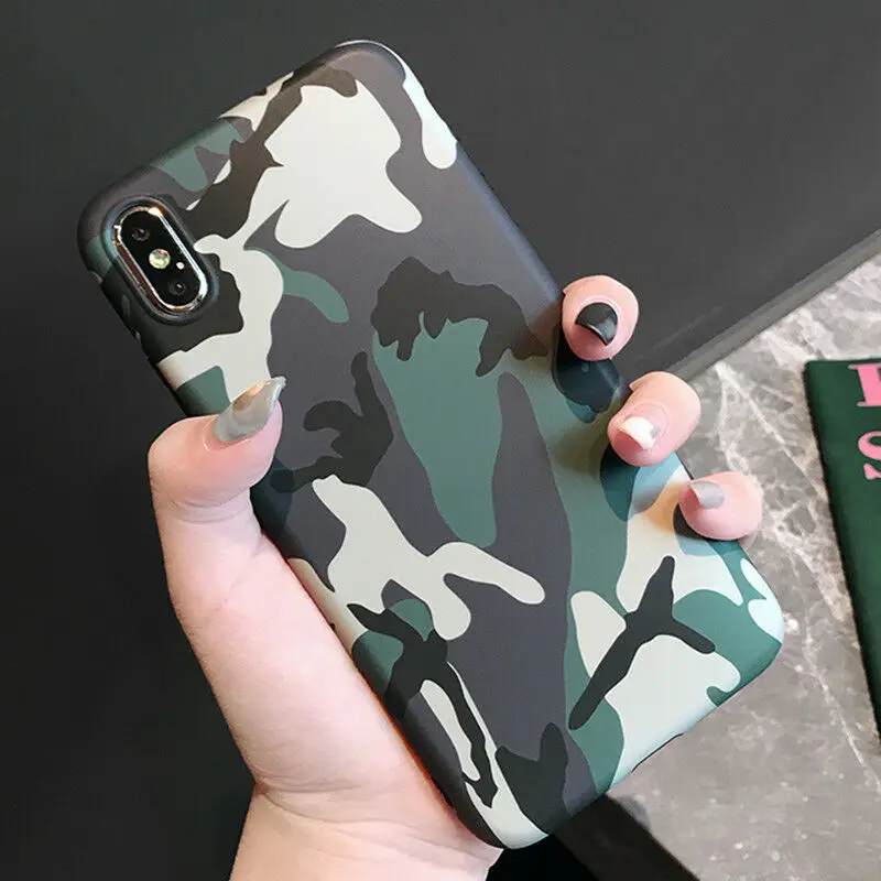 Камуфляжный чехол в армейском стиле для iphone X 6 6S Plus 7 8 мягкие силиконовые чехлы из