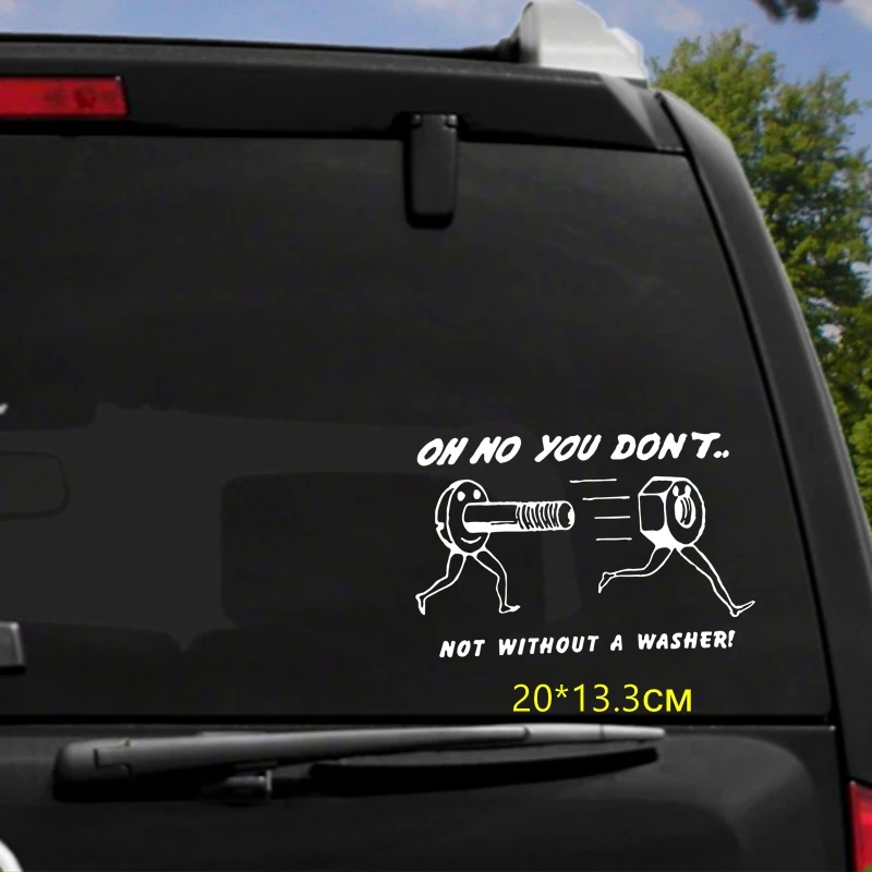 Funny Car Sticker - OH NO YOU DON'T WITHOUT a WASHER - Tri Mishki HZX931# Vinyl Decals, Auto Accessories 20x13.3cm image 5