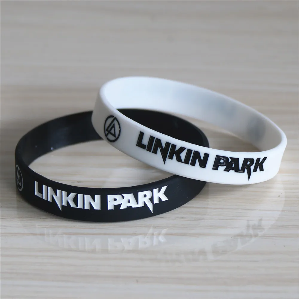 LUKENI 1 шт. Лидер продаж LINKIN PARK Band Силиконовый Браслет черный белый рок музыка группа силиконовые браслеты и браслеты подарок SH072