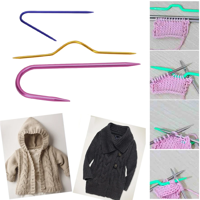 Кабельные стежки спицы Алюминиевые крючки для вязания ручное плетение пряжа