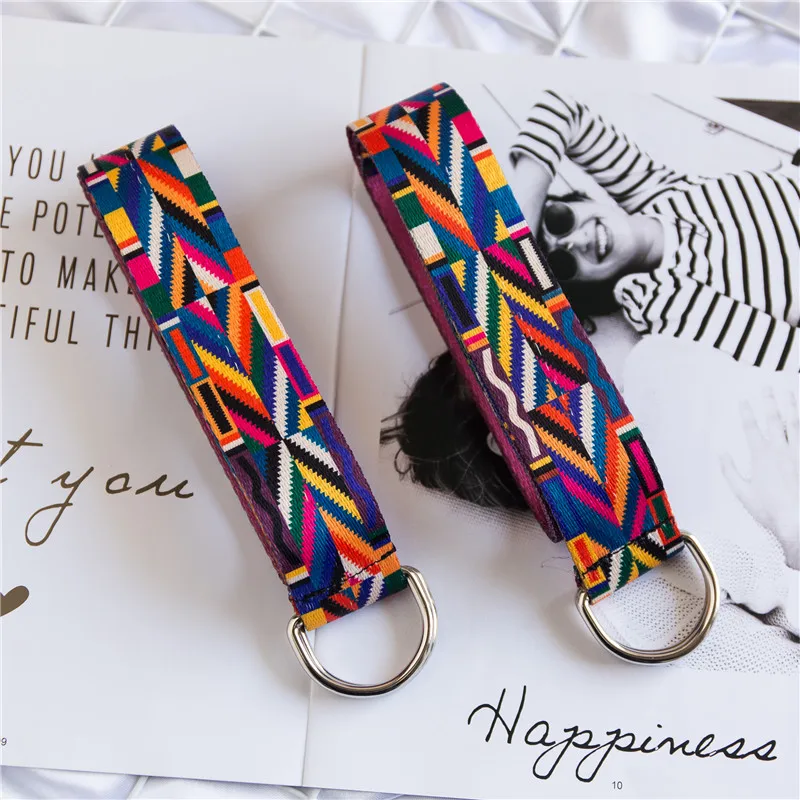 Национальный стиль холст Ремни Для женщин ретро вышитые джинсы личности платье