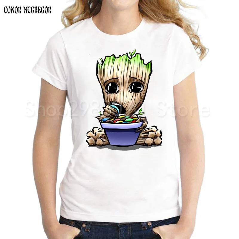 Newest Guardians of the Galaxy 2 Women t-shirt Anime baby pop groot Summer funny I AM GROOT T Shirt Female Cool Tops | Женская одежда