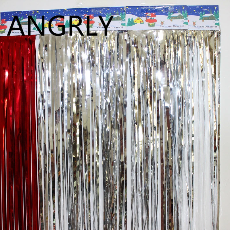 15x100 см Дождь Шелковый экран кисточки Рождественская елка свадебное украшение