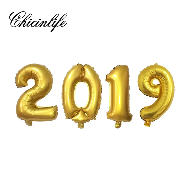 Chicinlife 4 шт. розовое золото 16 дюймов номер &quot2019&quot фольга баннер из воздушных шаров