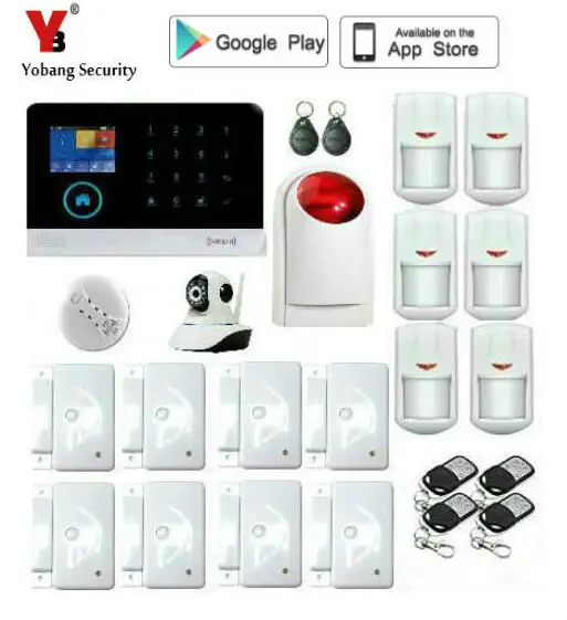 Yobang Security WIFI gsm alarm system Touch Keyboard IOS Android APP 433MHz Home Burglar Wifi/GSM/GPRS/SMS Alarm System | Безопасность и