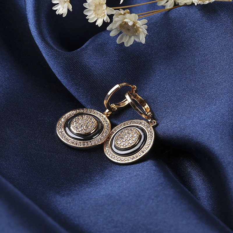 Большие серьги ювелирные изделия 2018 медное черное керамическое кольцо