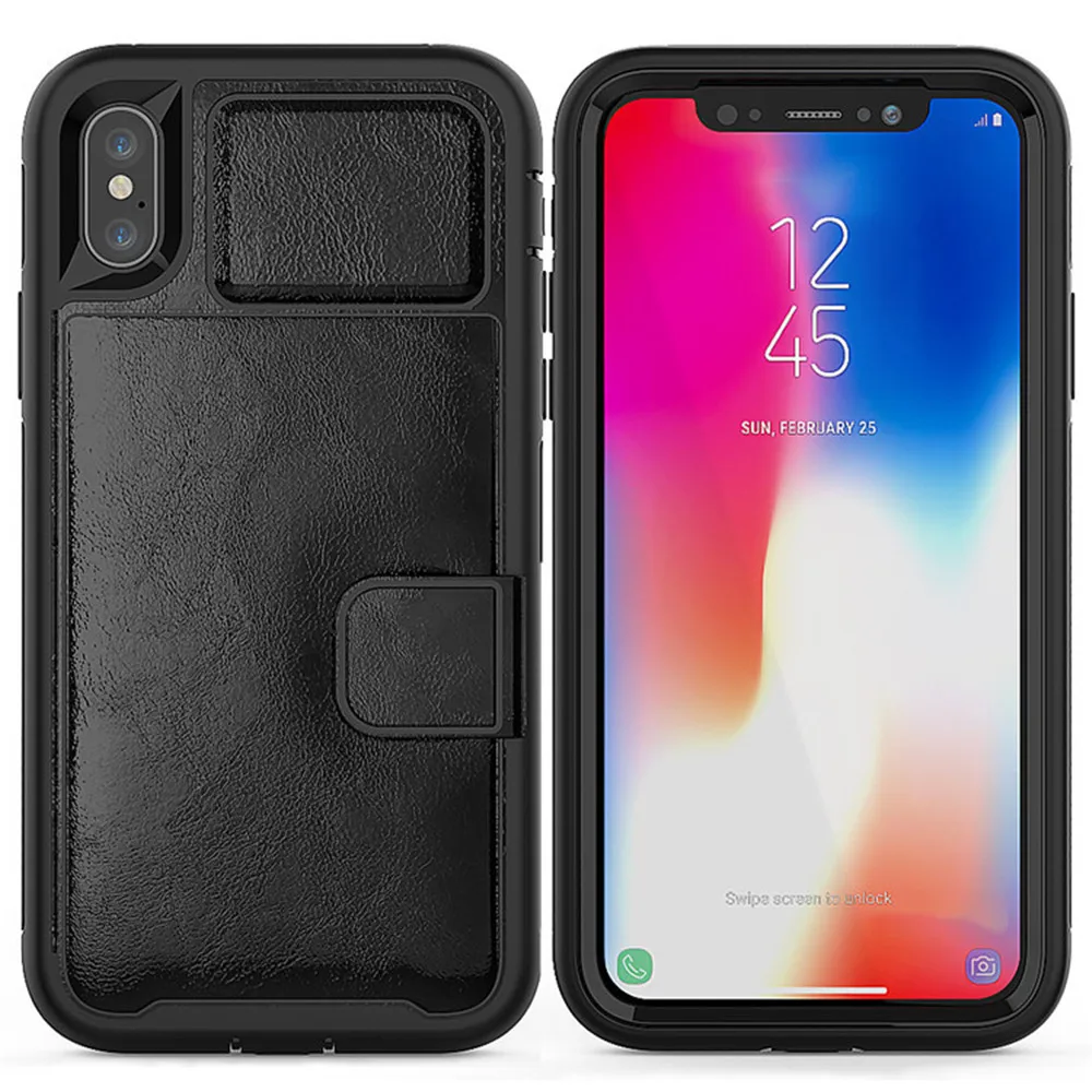 Роскошный чехол-подставка с магнитным отделением для карт для iPhone XS MAX XR XS X 8 7 6 6s Plus противоударный дизайнерский кожаный чехол Fundas