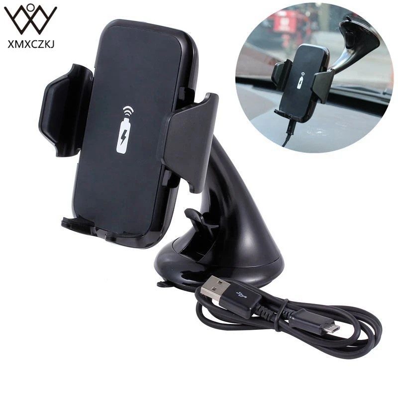XMXCZKJ Car Holder Fast Wireless Car Charger Suction Cup Mount 2 in 1 Wireless Charger Mobile Phone Holder For iPhone X 8 8Plus