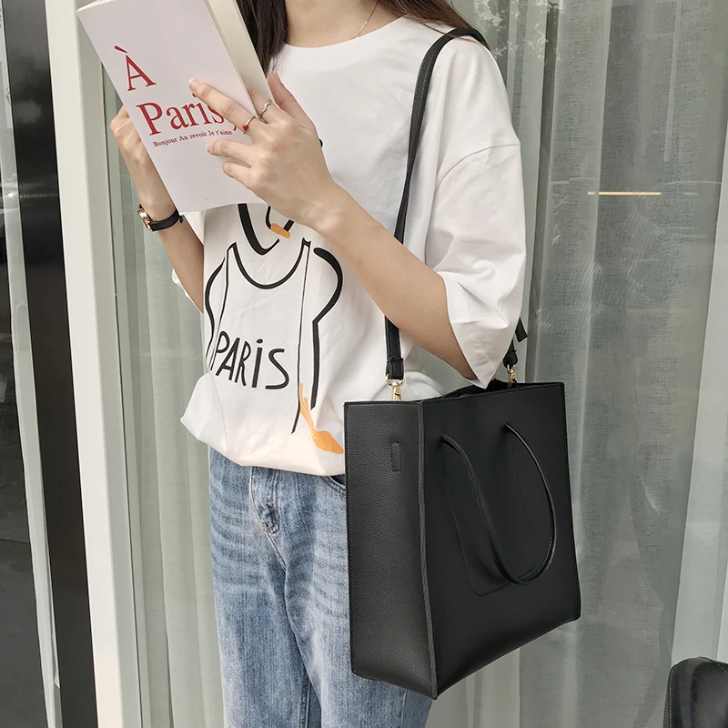 

New Women Handbags Messenger Bag Fashion Shoulder Bag Simple Style Korea Crossbody Bags PU Office Lady Flap Large capacity Pack