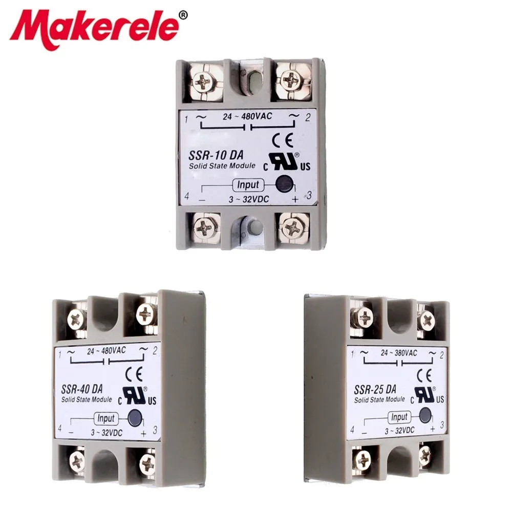 

Solid State Relay SSR-10DA SSR-25DA SSR-40DA Relais Module 3-32V Input DC 24-380V AC SSR 10A 25A 40A