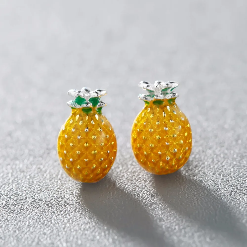 Kinitial New Fashion Fruit Stud Earrings Pineapple Earring Trendy Flower Party for women Jewelry Gift oorbellen | Украшения и
