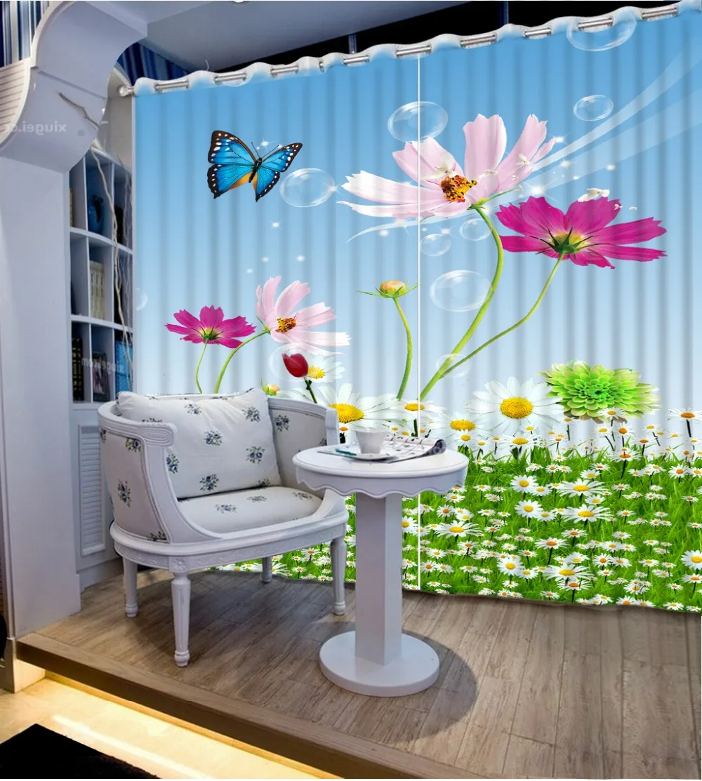 Пользовательские любого размера декоративные шторы на окне свежий бабочка стили