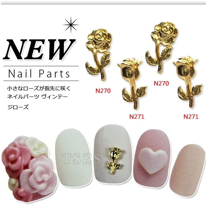 

10pcs/lot 3d fashion false nails accessories nai art rose sticker