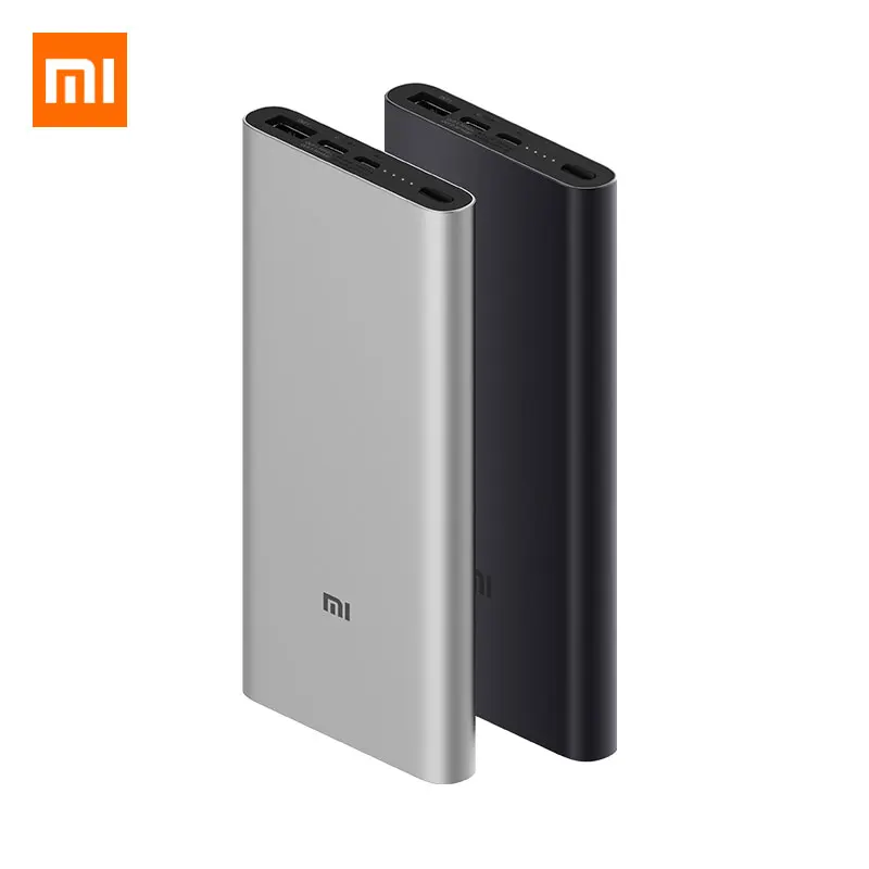 New Xiaomi Mi 10000mAh Power Bank 3 Two-way Quick Charge USB-C Dual Input Dual Output PLM12ZM 10000 mAh Extenal Battery