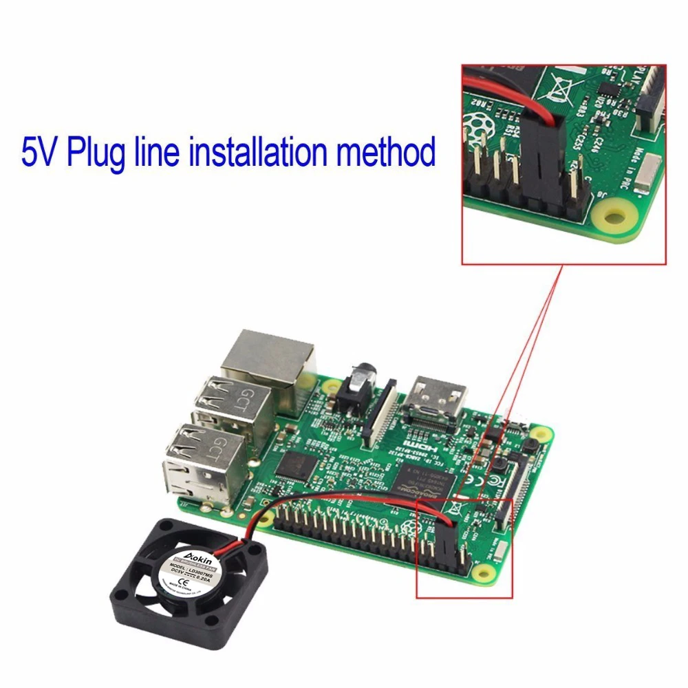 DC 5V 0.2A Бесщеточный вентилятор охлаждения процессора с винтами для Raspberry Pi 4 B/ 3