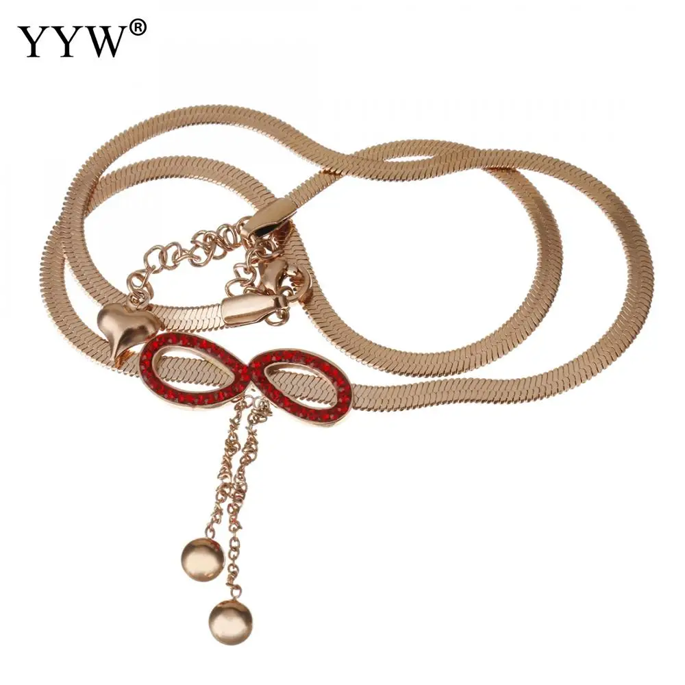 

YYW Women New Elegant Necklace Cross Knot Pendant Luxury Rose Gold Snake Chain Ladies Clavicle Simple Design Party Jewelry Gift