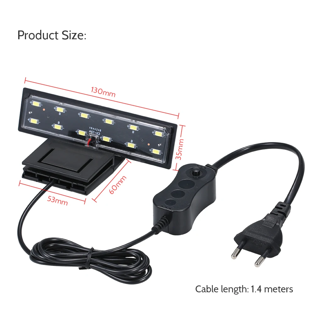 Аквариумное освещение портативное белое светодиодное 2021 года на 12 светодиодах мощностью 6 Вт и напряжением 220 В.