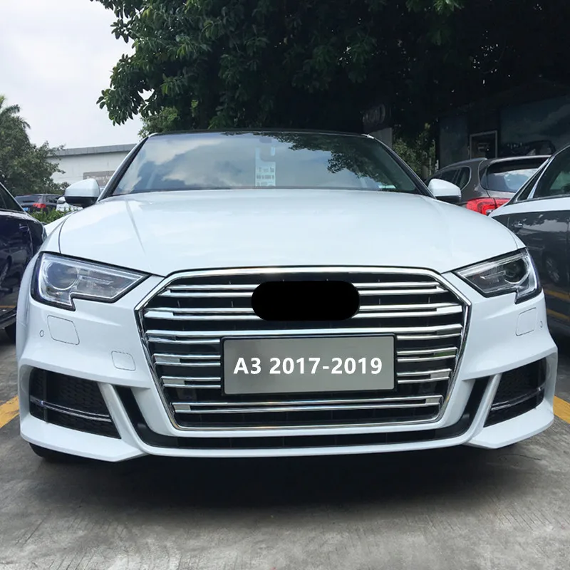 Хром ABS передняя решетка декоративная накладка полоски 10 шт. для Audi A3 автомобильный Стайлинг Бампер Декоративные наклейки