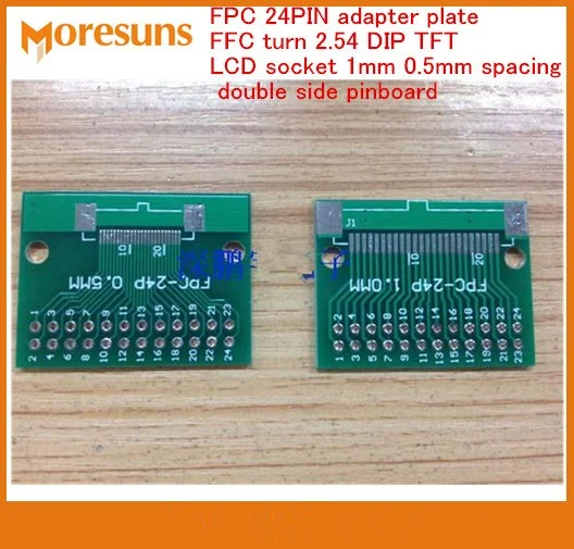 FPC 24 контактный адаптер с поворотом FFC 2 54 DIP TFT LCD 1 мм 0 5 двухсторонняя печатная