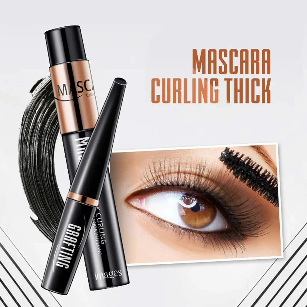 Набор из 2 шт. туши для ресниц шелкового волокна Водостойкая макияж набор