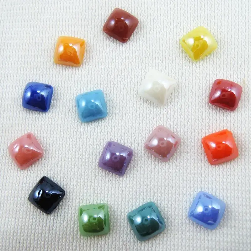 Новые Квадратные бусины 6*6 мм с плоской задней поверхностью смешанные 200 шт.