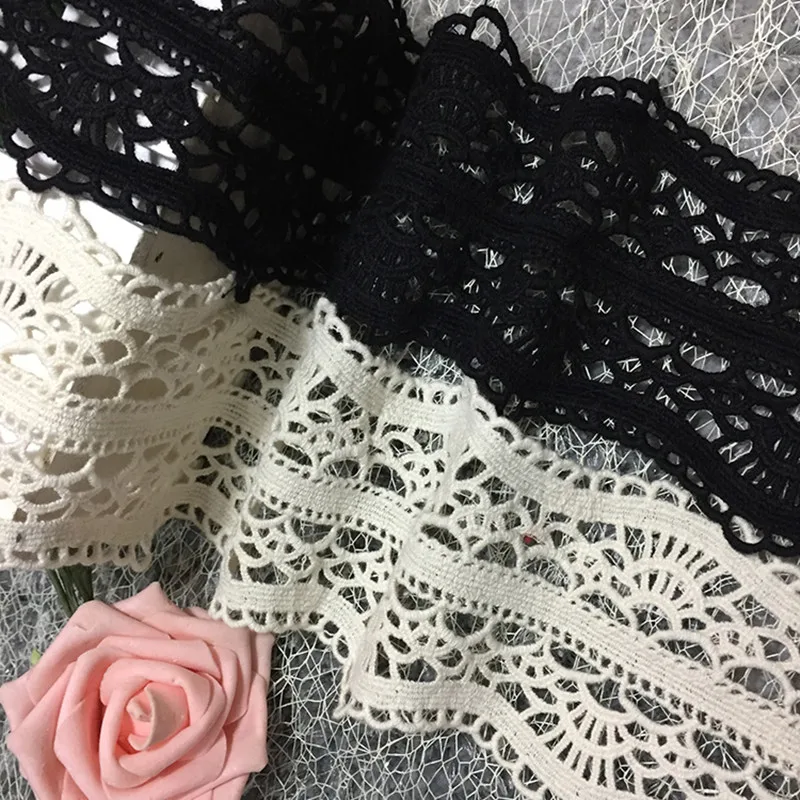 Кружевная ткань черно белая кружевная отделка материалы для рукоделия