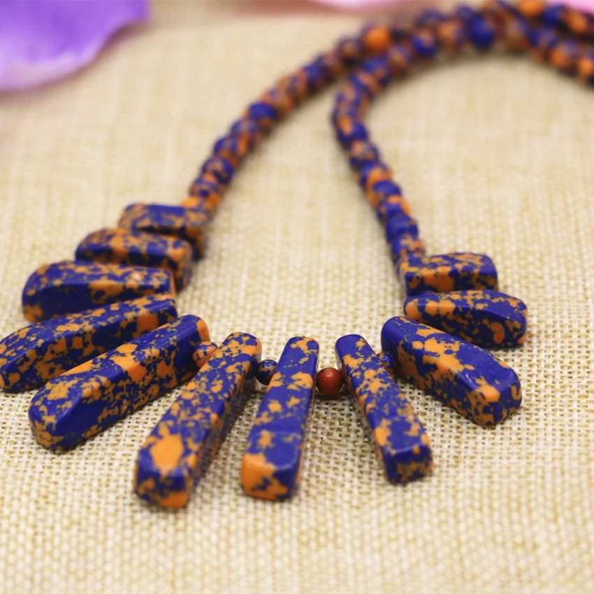 Многоцветный цепочка ожерелье 6 мм круглые бусины из искусственного Phoenix LAPIS Lazuli